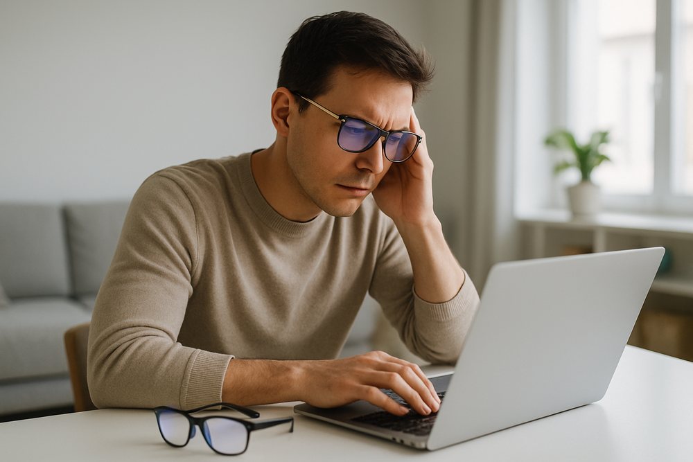 Come proteggere i tuoi occhi dall'affaticamento digitale: guida agli occhiali anti luce blu